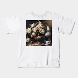 Antique Peonies Kids T-Shirt